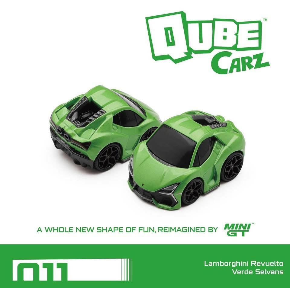 Mini GT Qube Carz Lamborghini Revuelto Verde Salvans #011