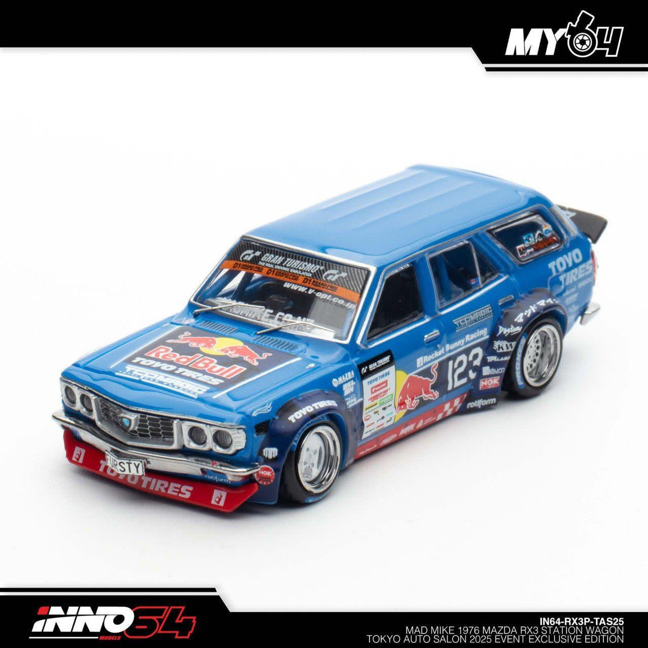 Inno64 Mad Mike 1976 Mazda RX3 Wagon Tokyo Auto Salon 2025 Exclusive