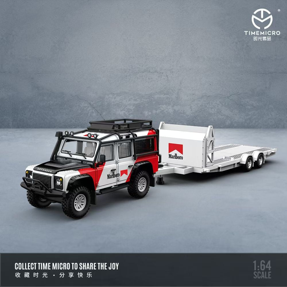 Time Micro Land Rover Defender & Trailer Set Marlboro