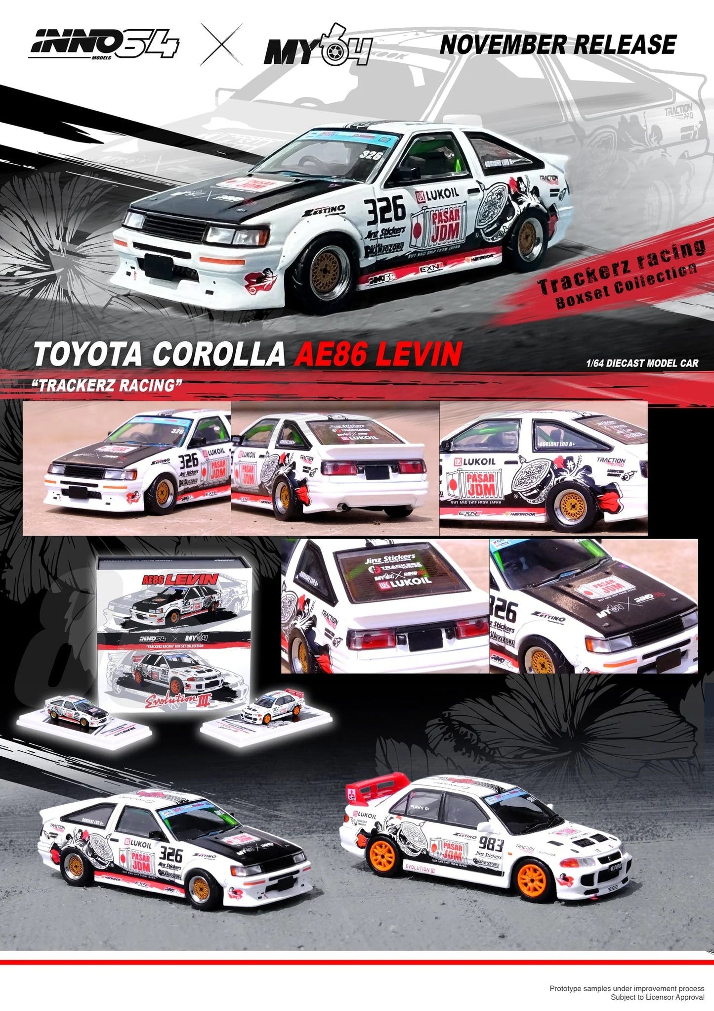 Inno64 Toyota Corolla AE86 Levin Trackerz Racing