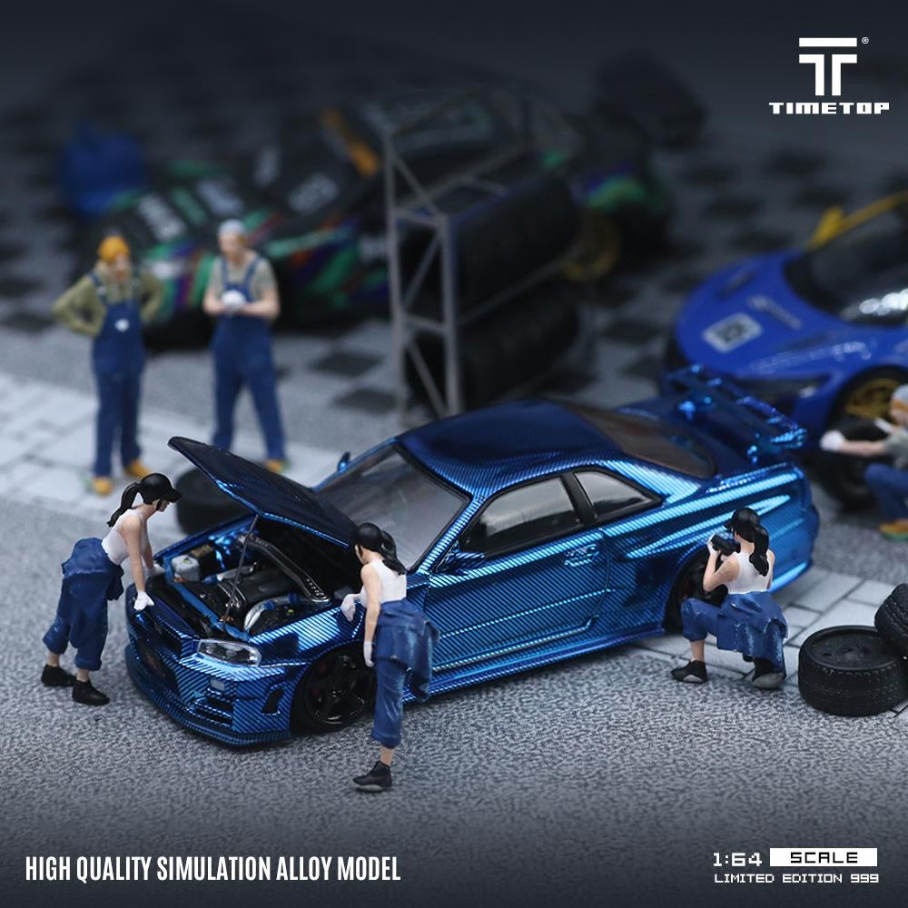 Time Top Nissan Skyline R34 GTR Blue Carbon Fibre