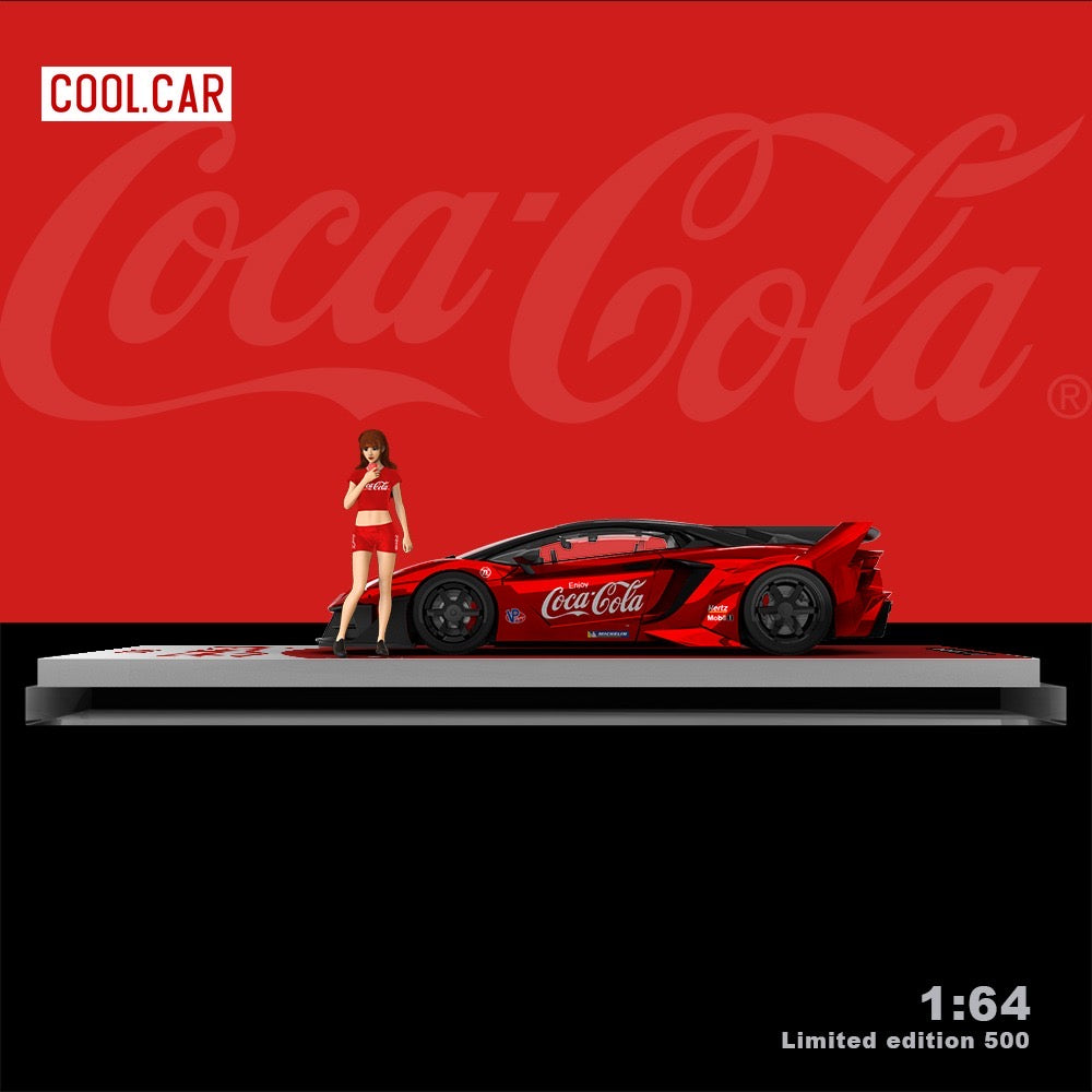 Cool Car Coca Cola Lamborghini Aventador GT EVO Red With Figure