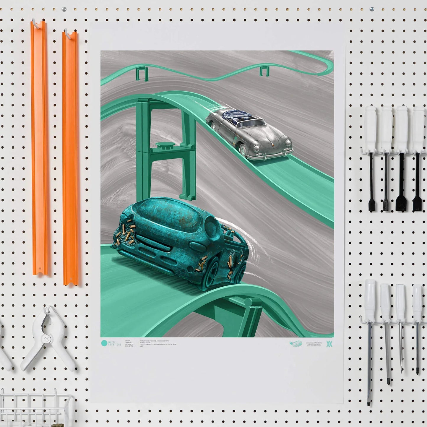 Hot Wheels x Daniel Arsham Lap 2 Poster Porsche 356 Bonsai & Deora II