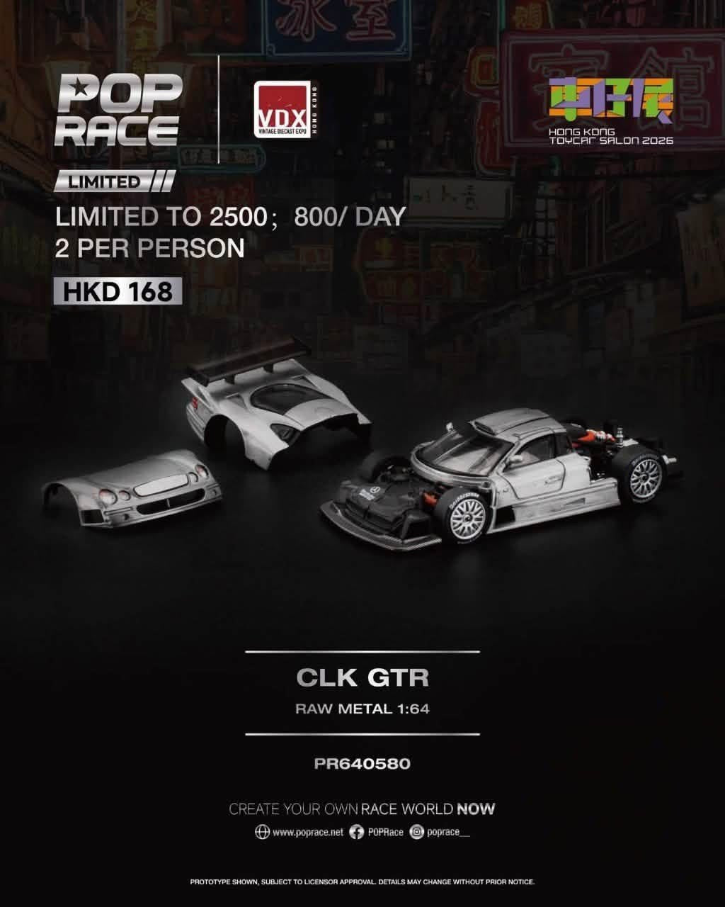 Pop Race Hong Kong Toy Car Salon Exclusive Mercedes Benz CLK GTR