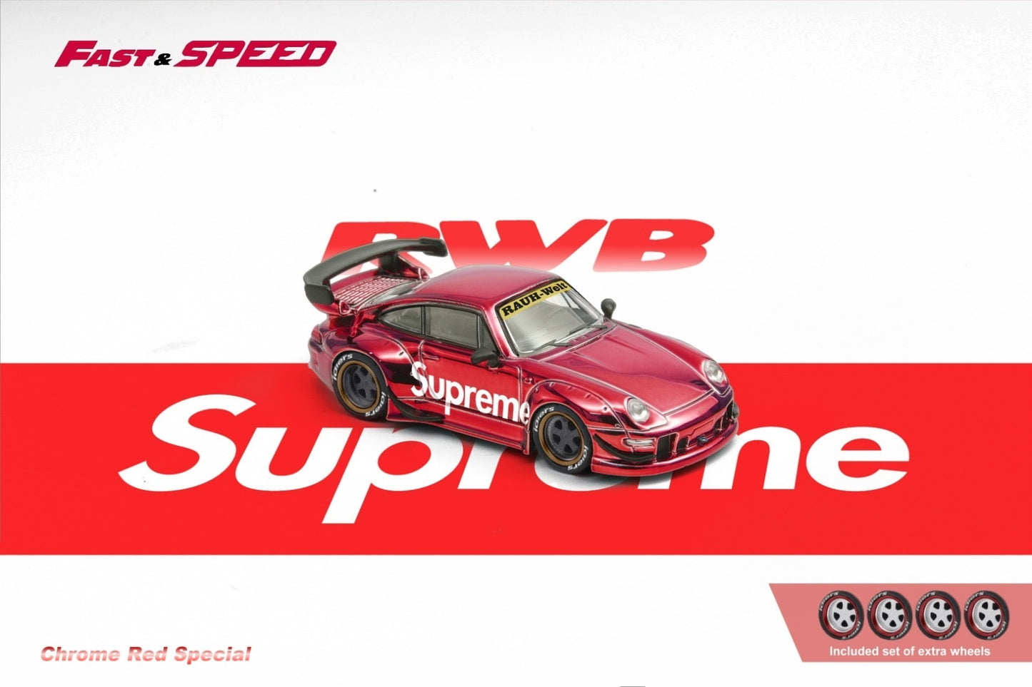 Fast & Speed Porsche 993 RWB Supreme Chrome Red