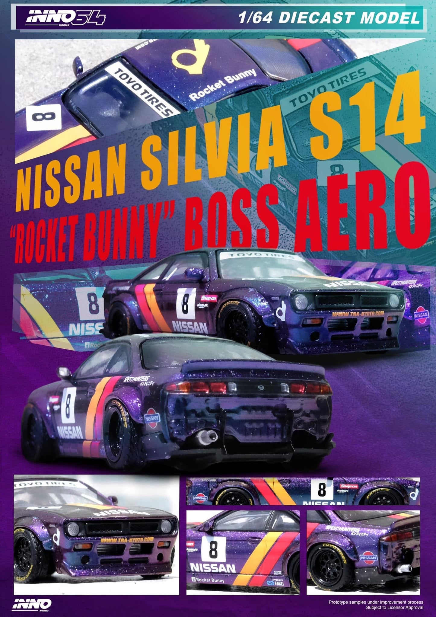 Inno64 Nissan Silvia S14 Rocket Bunny Boss Aero