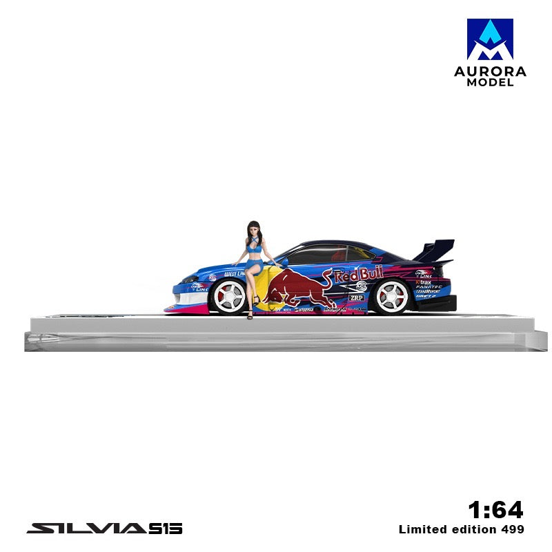 Aurora Model Red Bull Mad Mike Nissan Silvia S15 With Figure