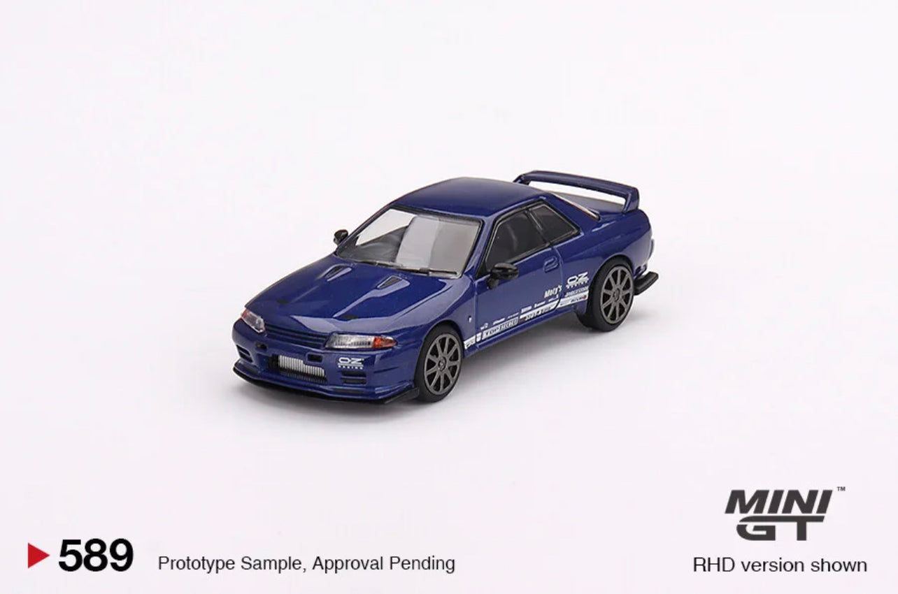Mini GT Nissan Skyline R32 GTR Top Secret Metallic Blue #589
