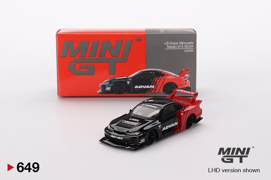 Mini GT LB Super Silhouette Nissan S15 Silvia Advan Blister Packaging #649