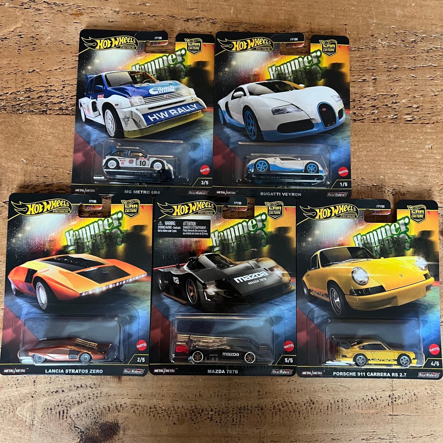 Hot Wheels Premium Hammer Drop Full Set Of 5
