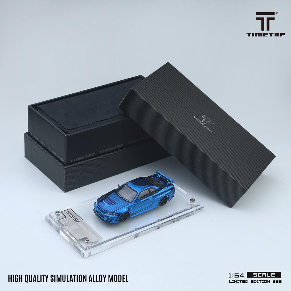 Time Top Nissan Skyline R34 GTR Blue Carbon Fibre