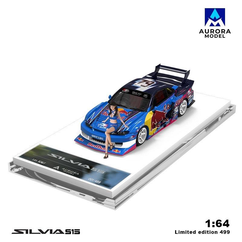 Aurora Model Red Bull Mad Mike Nissan Silvia S15 With Figure