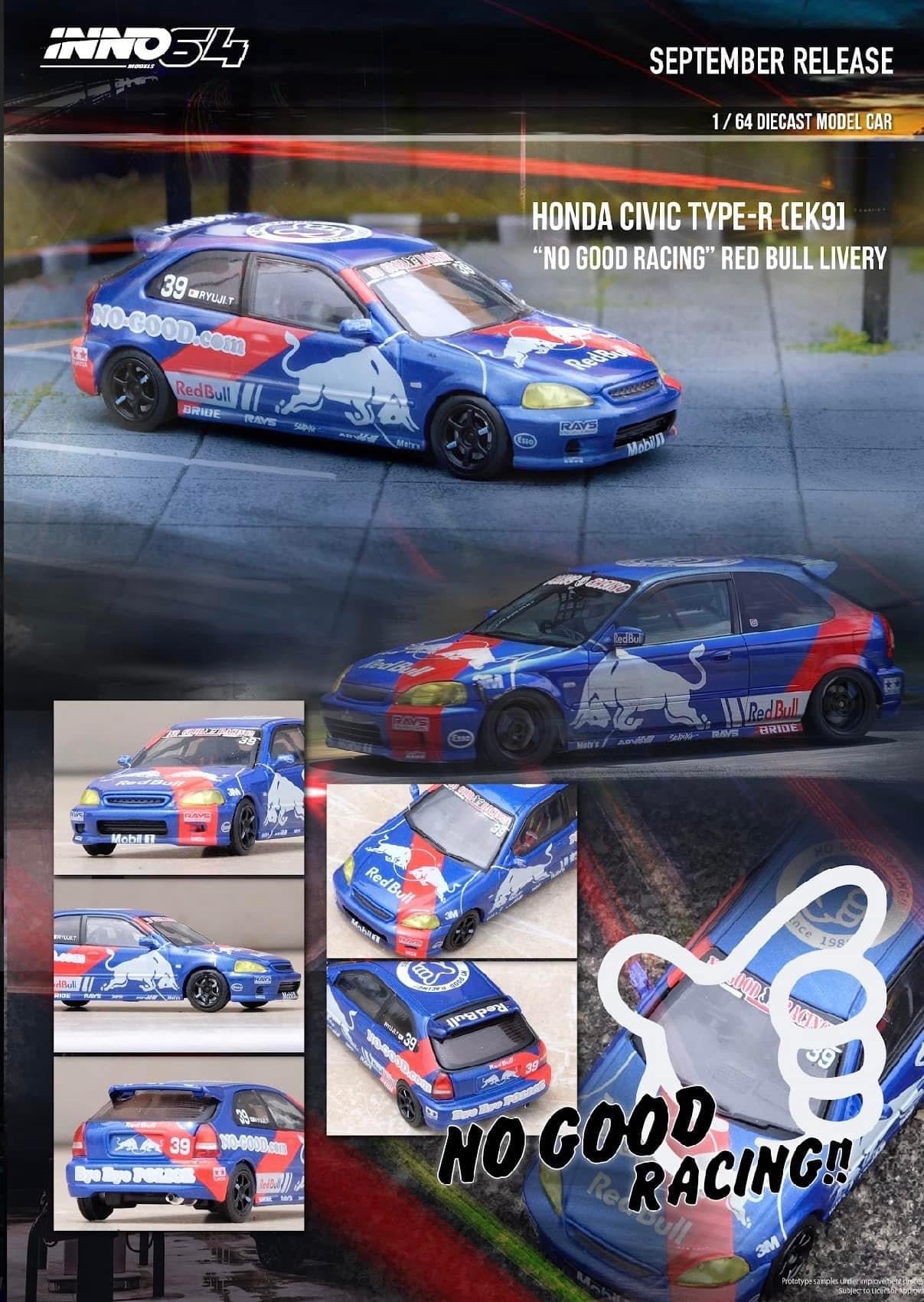 Inno64 Honda Civic Type R EK9 Red Bull