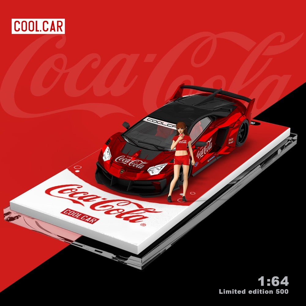 Cool Car Coca Cola Lamborghini Aventador GT EVO Red With Figure