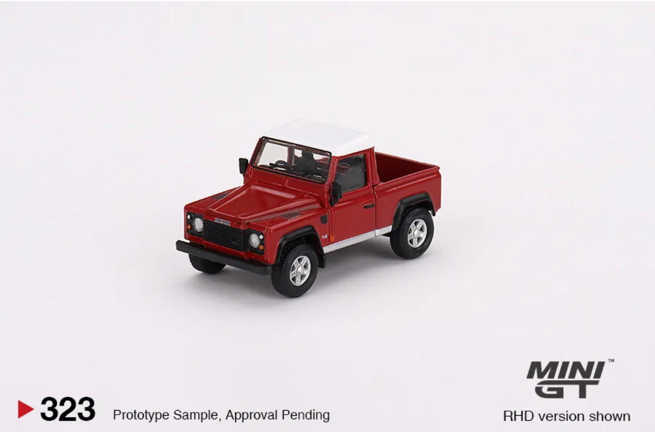 Mini GT Land Rover 90 Defender Pickup Masai Red #323