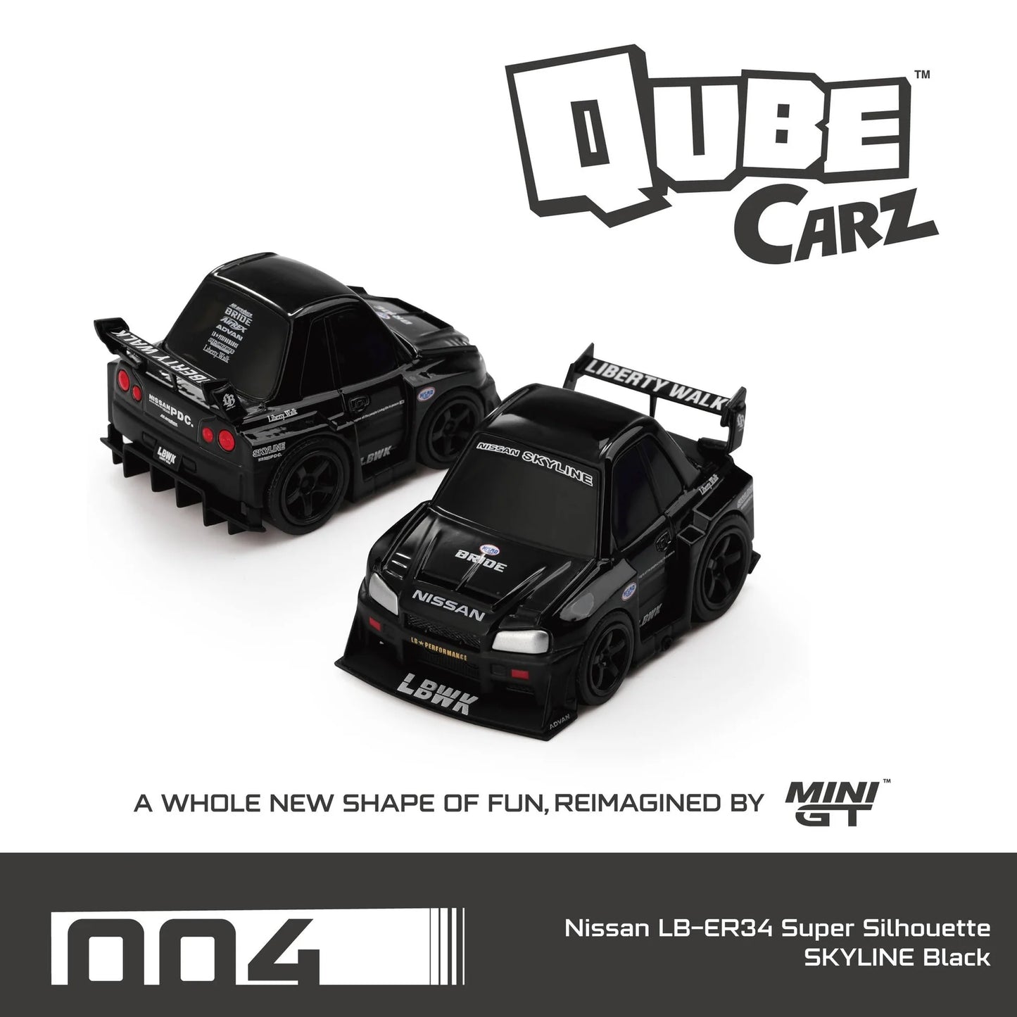 Mini GT Qube Carz Nissan Skyline R34 GTR LB ER34 #004