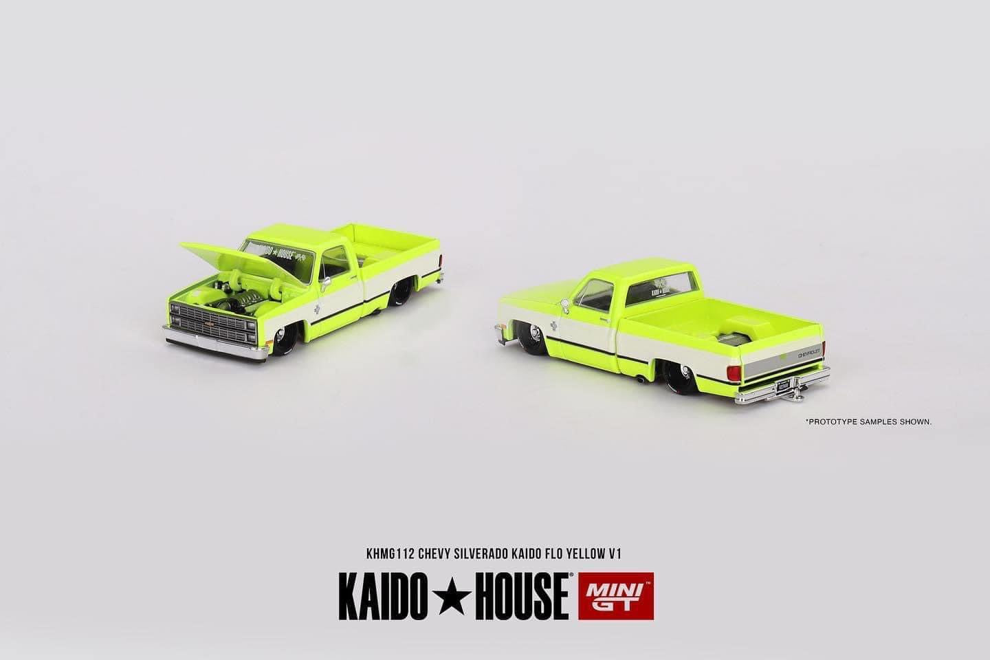 Mini GT x Kaido House Chevrolet Silverado Flo Yellow V1 #112