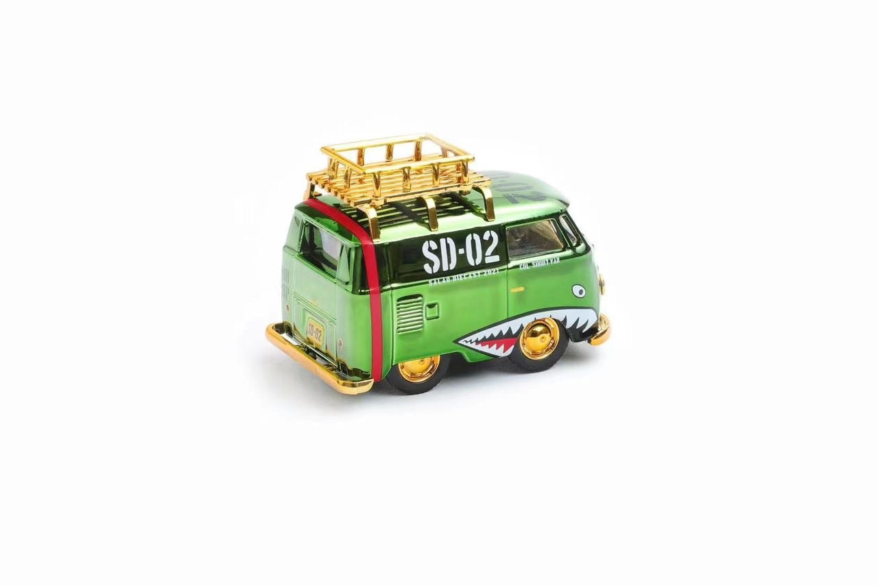 HY Model Volkswagen T1 Bus Green Shark Electroplated