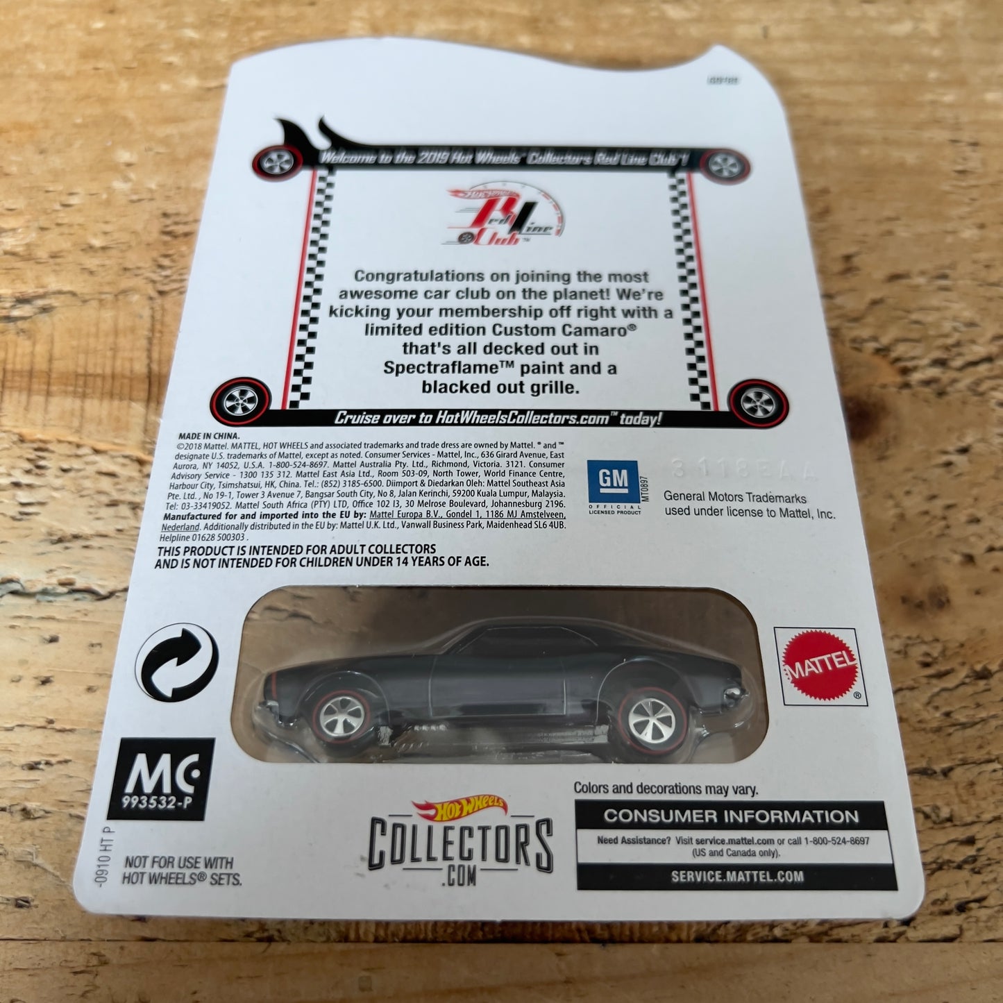 Hot Wheels RLC Custom Camaro Bad Card
