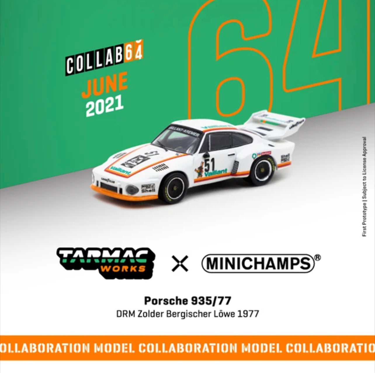 Tarmac Works x Minichamps Collab64 Porsche 935 Valliant
