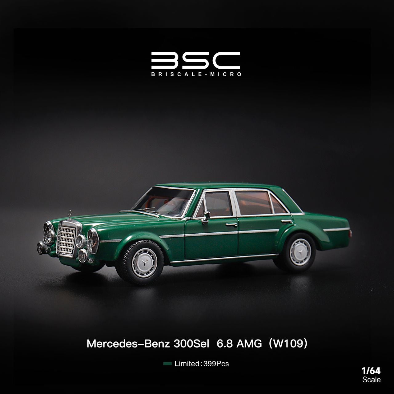 BSC Model Mercedes Benz 300 SEL AMG Green