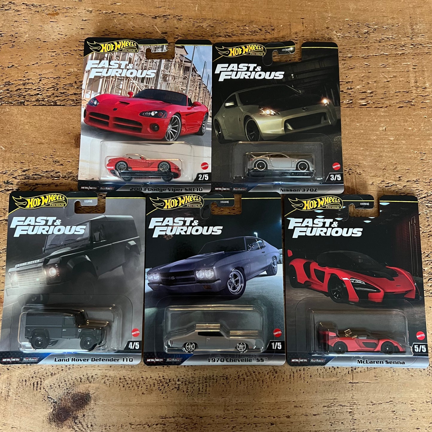 Hot Wheels Premium Fast & Furious Set Of 5