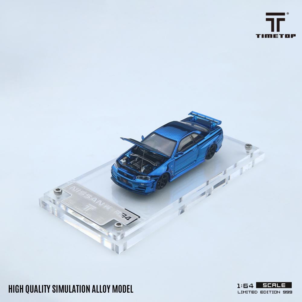 Time Top Nissan Skyline R34 GTR Blue Carbon Fibre