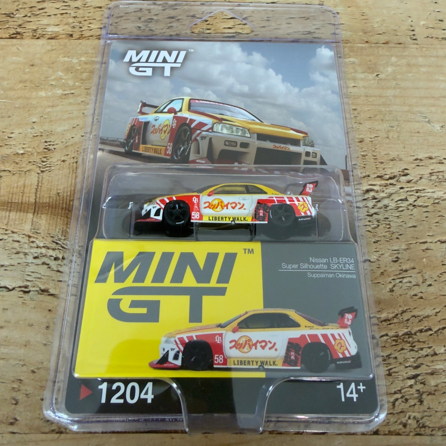 Mini GT Nissan LB ER34 Super Silhouette Skyline Suppaiman Okinawa #1204 Blister