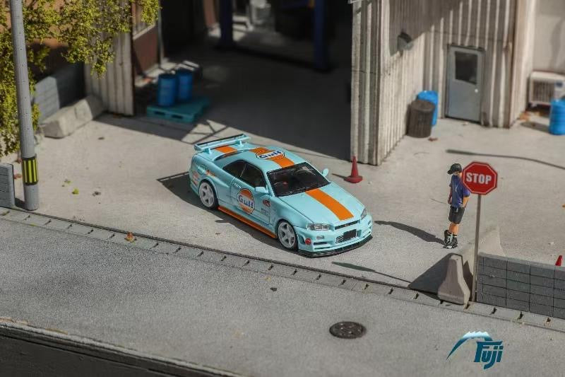 Fuji Model Nissan Skyline R34 GTR Gulf Blue