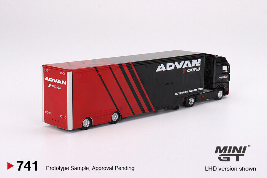 Mini GT Mercedes Benz Actros Advan Racing Transporter #741