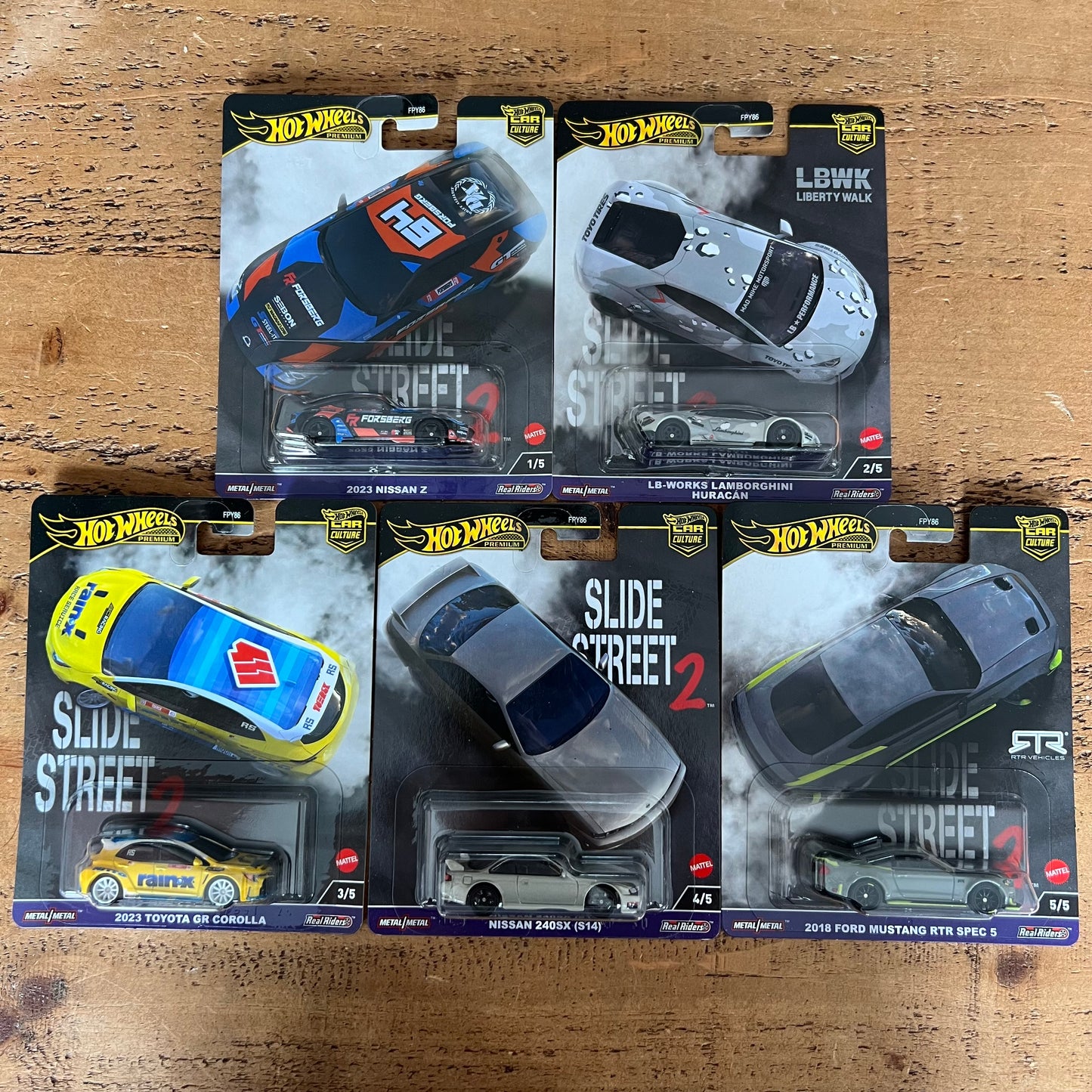 Hot Wheels Premium Slide Street 2 Set Of 5
