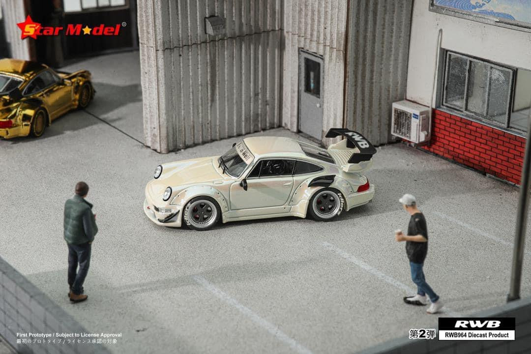 Star Model Porsche 993 RWB Electroplated White
