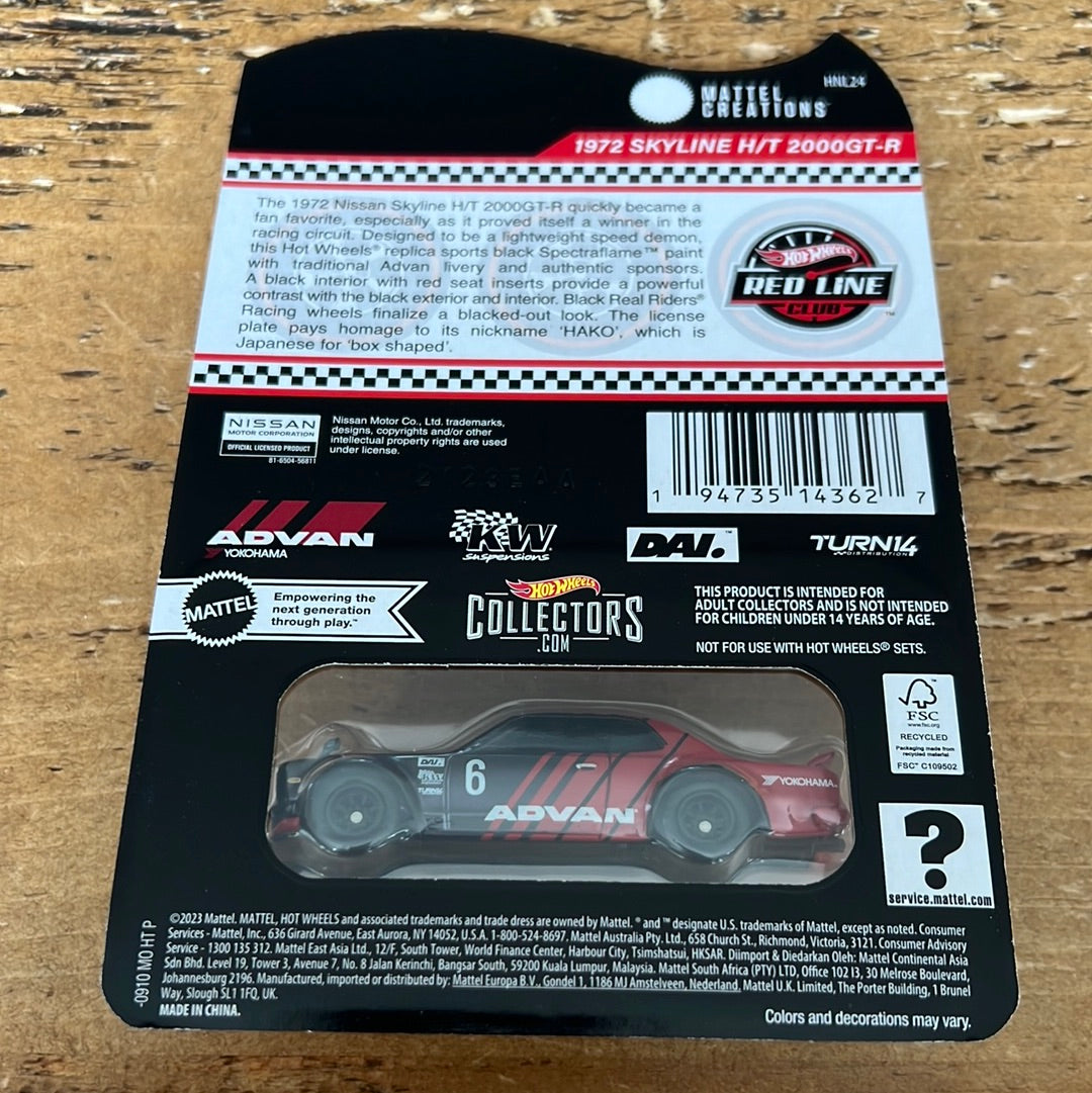 Hot Wheels RLC 1972 Nissan Skyline H/T 2000GT-R Advan