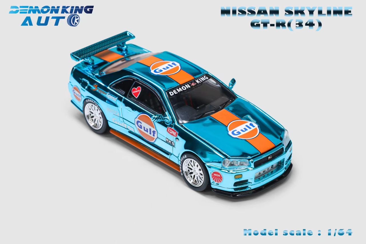 Demon King Nissan Skyline R34 GTR Electroplated Gulf