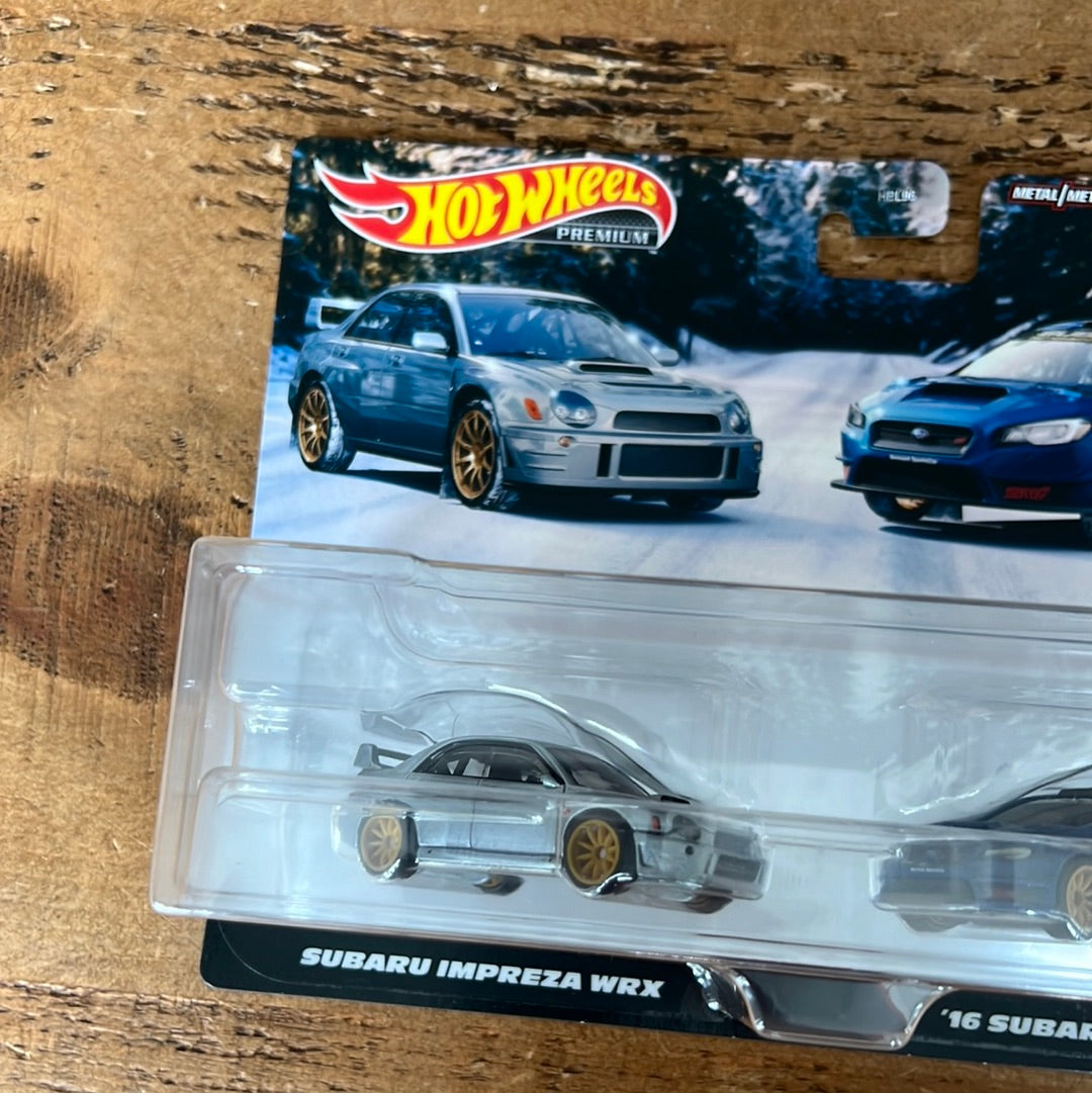 Hot Wheels Premium 2 Pack Subaru Impreza WRX & 16 Subaru WRX STI