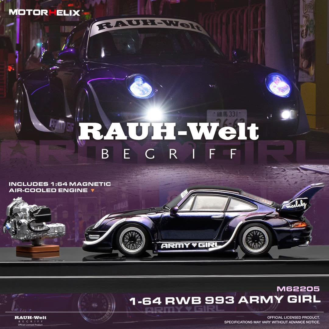 Motorhelix Porsche 993 RWB Army Girl With Engine
