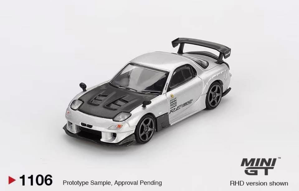 Mini GT Mazda RX7 RE Amemiya Silver Metallic #1106
