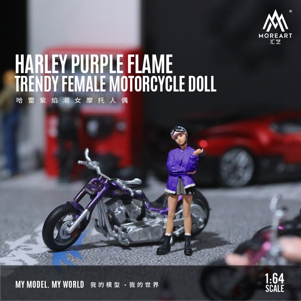 MoreArt Harley Davidson Purple Flame & Figure
