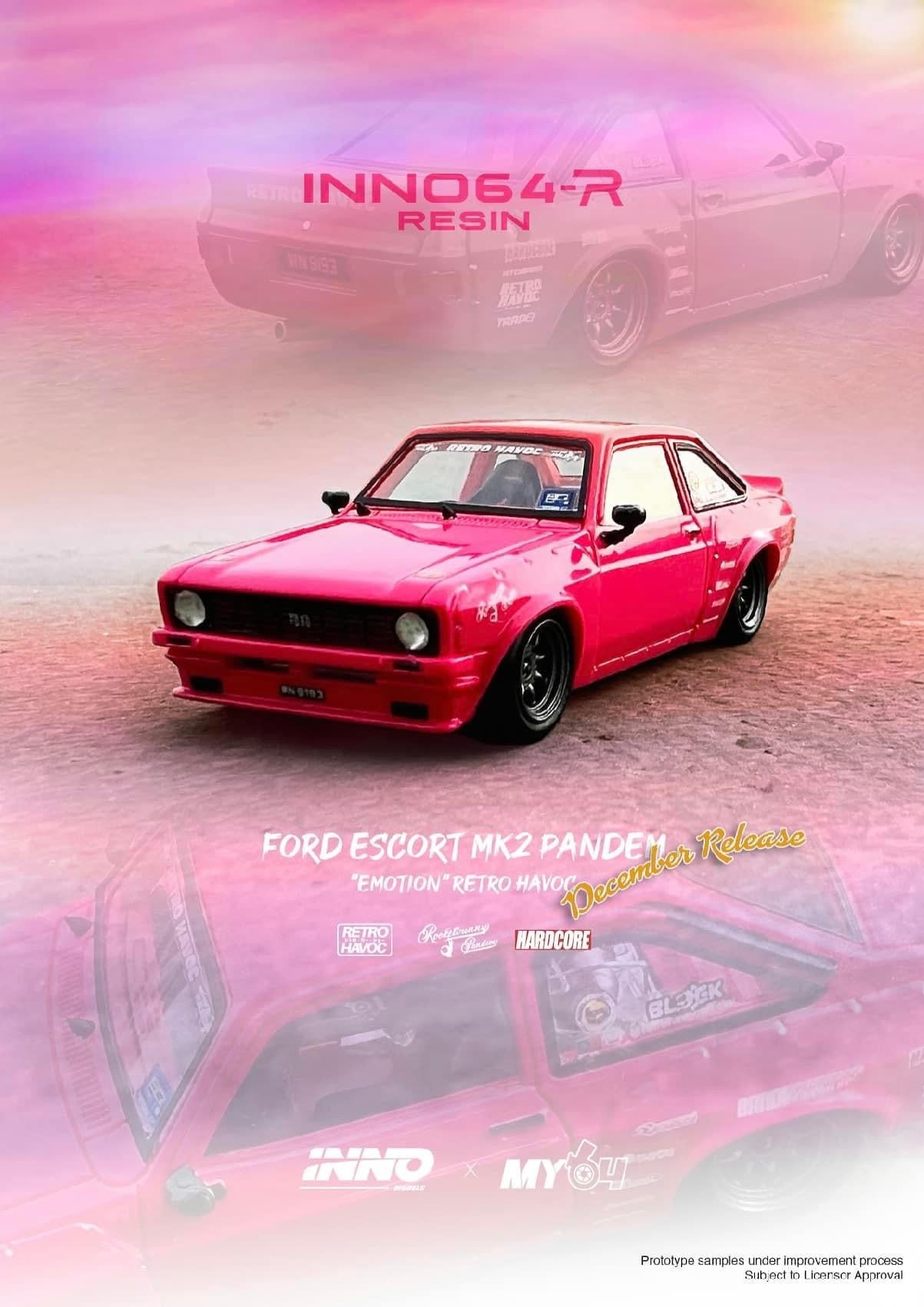 Inno64 R x My64 Resin Ford Escort MK2 Pandem Emotion Retro Havoc