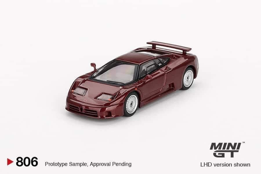 Mini GT Bugatti EB110 GT Dark Red Metallic #806