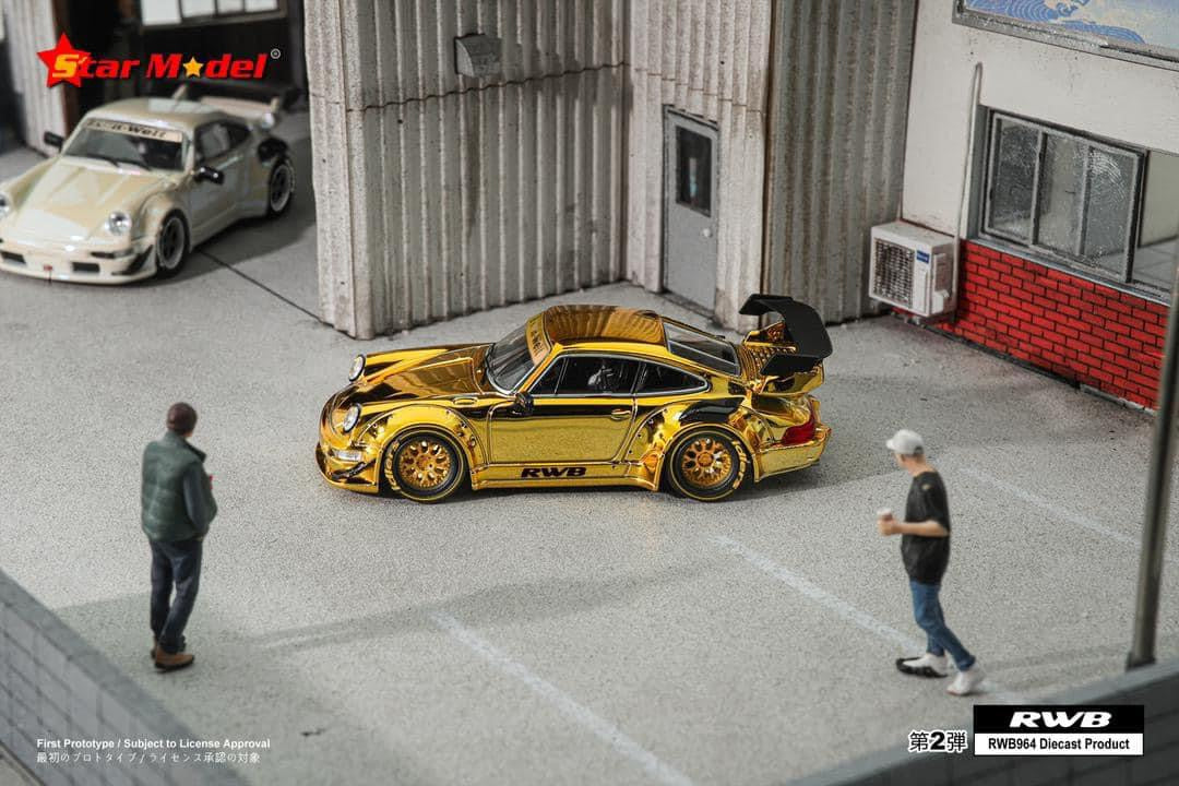 Star Model Porsche 993 RWB Electroplated Gold Chrome