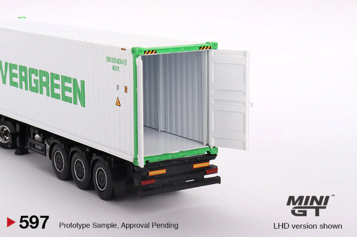 Mini GT Western Star 49X Blue With 40FT Evergreen Container #597