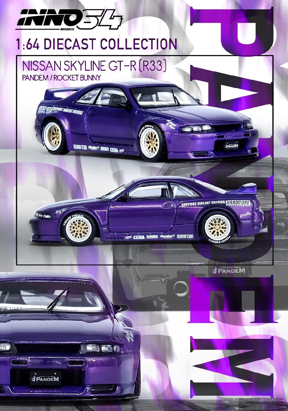 Inno64 Nissan Skyline R33 GTR Pandem Rocket Bunny