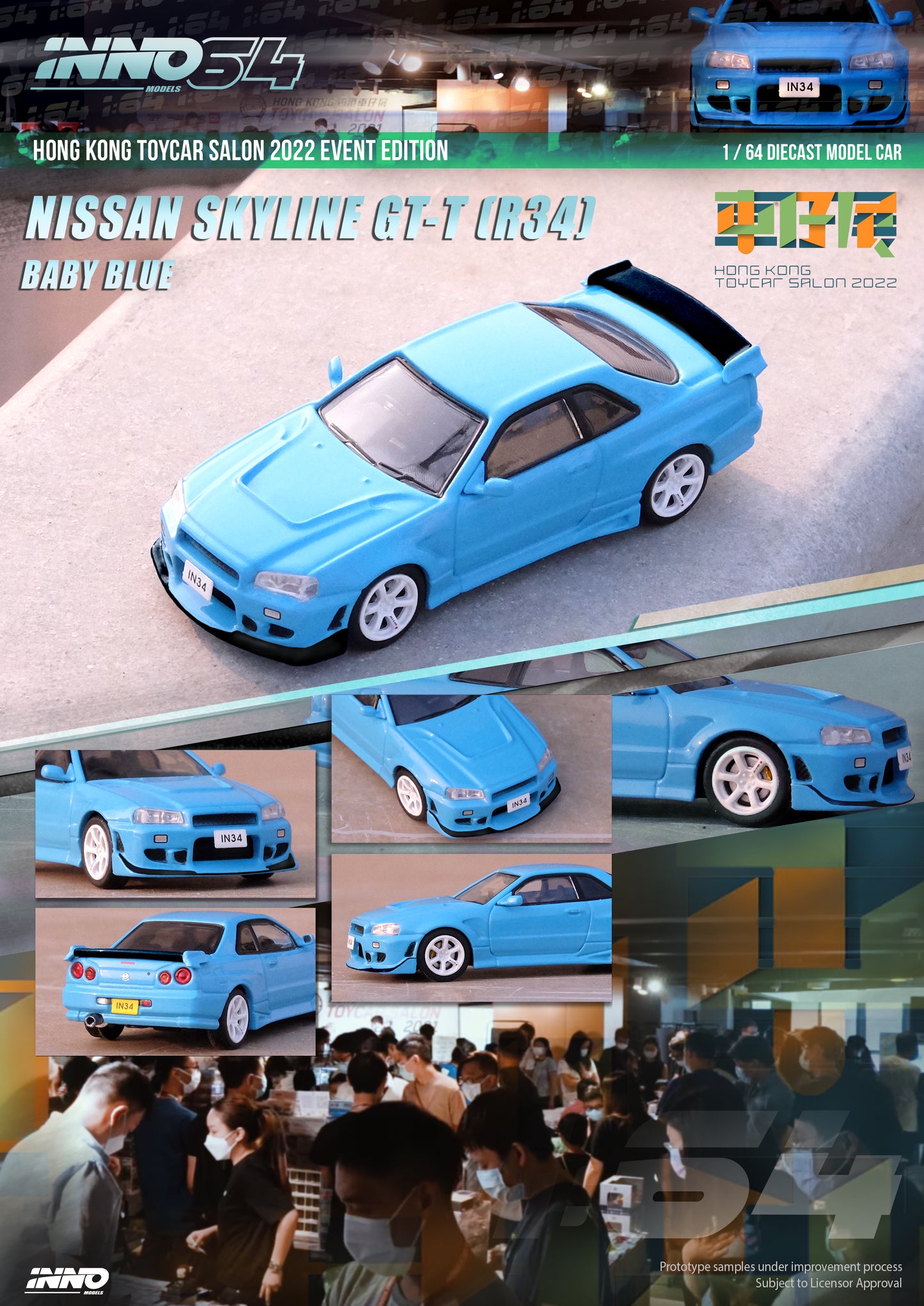 Inno64 Nissan Skyline R34 GTT Hong Kong Toycar Salon 2022 Event Edition
