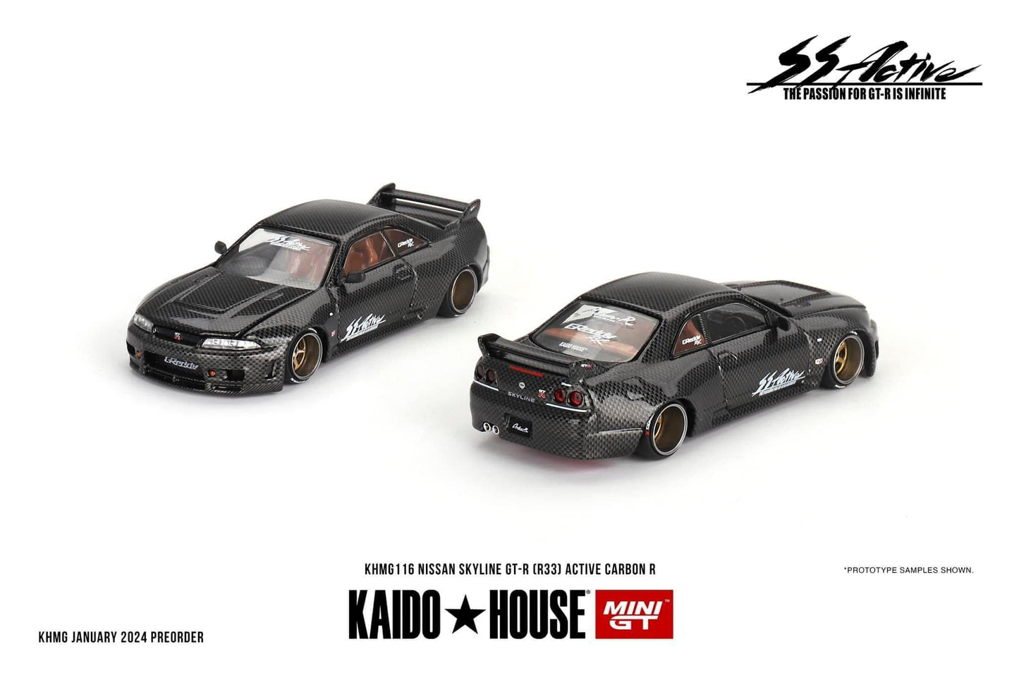 Mini GT x Kaido House Nissan Skyline R33 GTR Active Carbon V1 #116