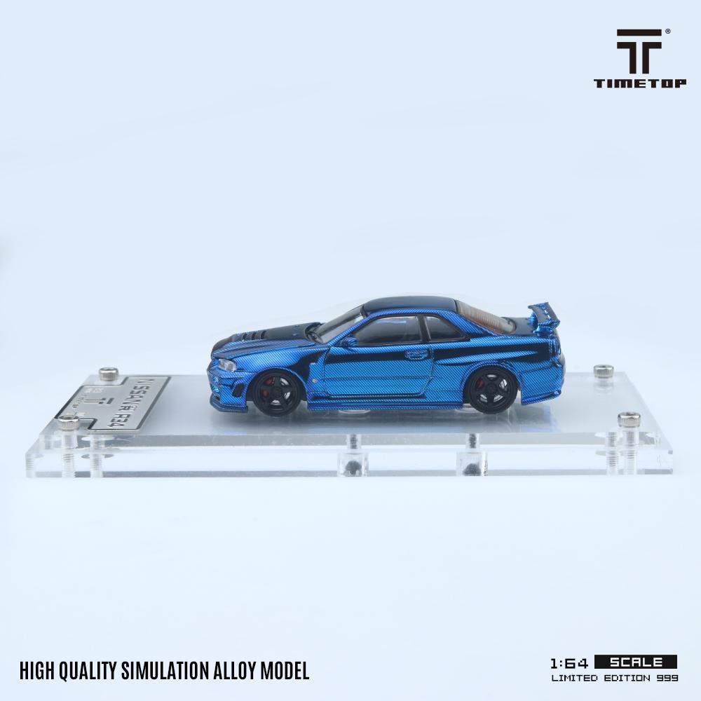 Time Top Nissan Skyline R34 GTR Blue Carbon Fibre