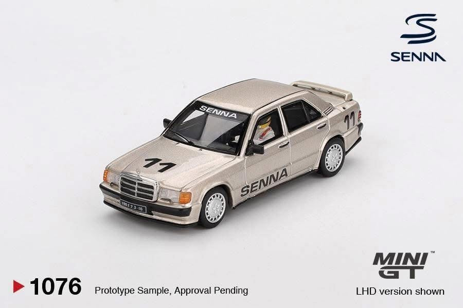 Mini GT Mercedes Benz 190E 2.3-16 1980 Nurburgring With Aryton Senna Figure #1076