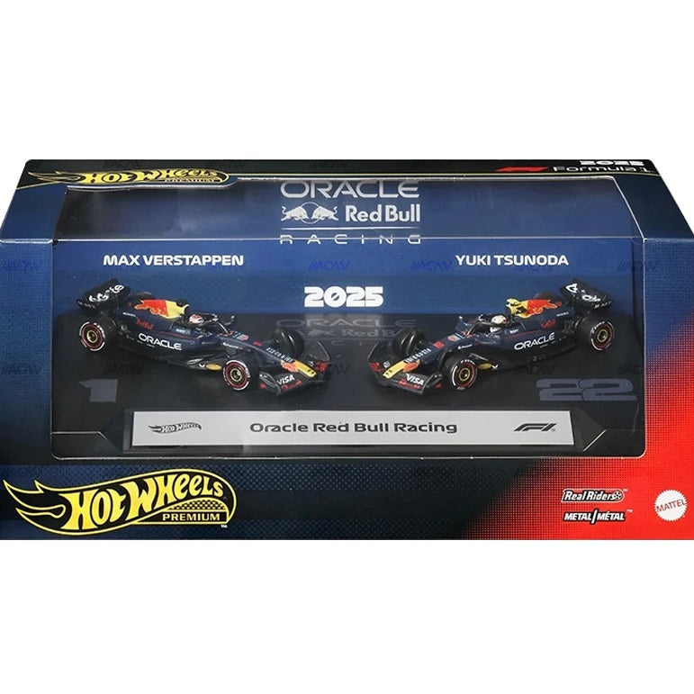 Hot Wheels Premium Formula 1 F1 2 Pack Oracle Red Bull Max Verstappen & Yuki Tsunoda