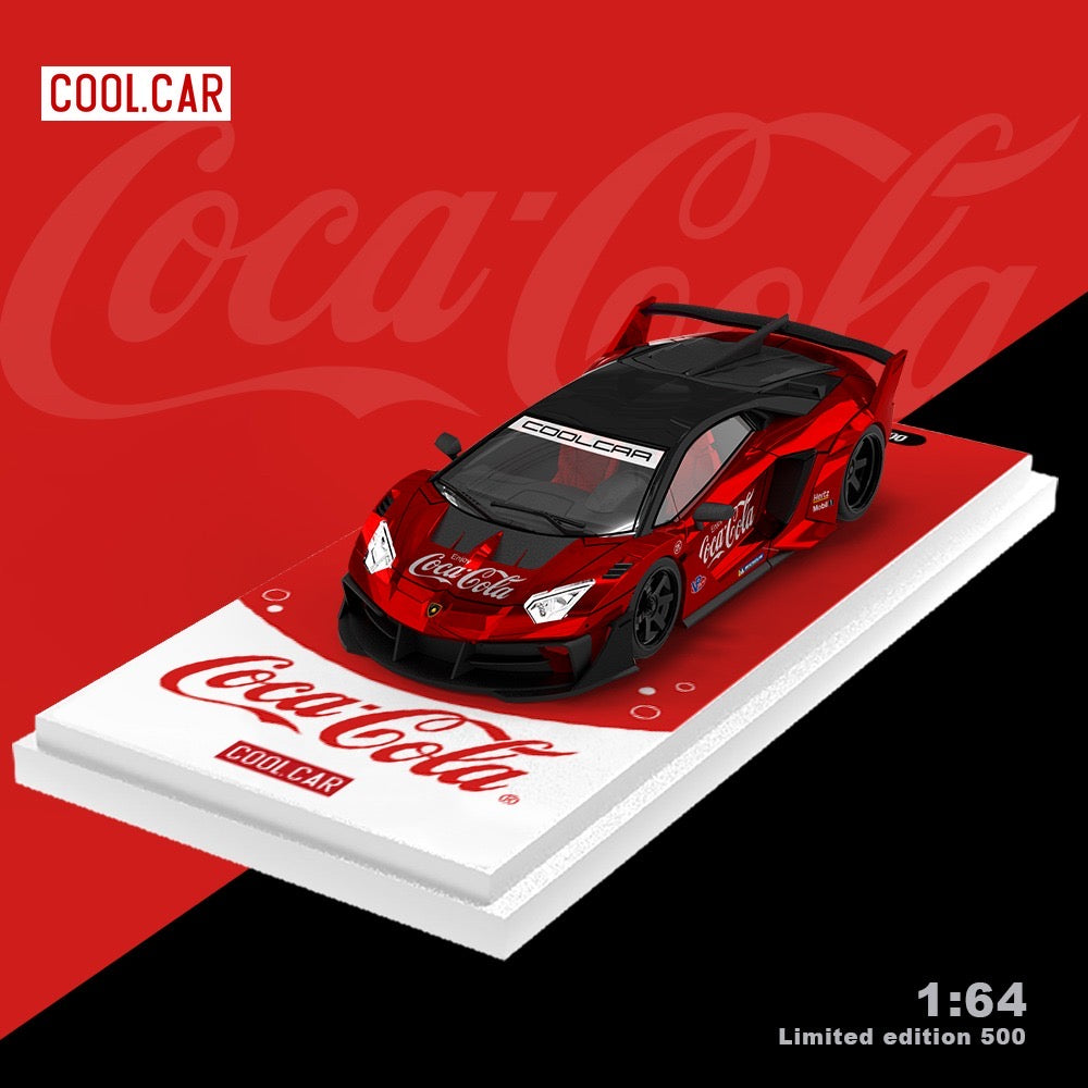 Cool Car Coca Cola Lamborghini Aventador GT EVO Red With Figure
