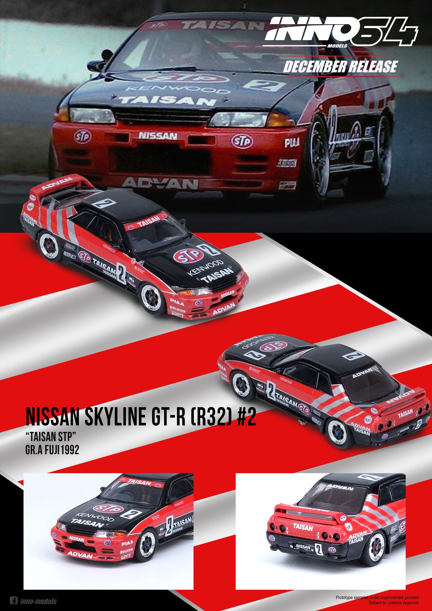 Inno64 Nissan Skyline R32 GTR Team Taisan
